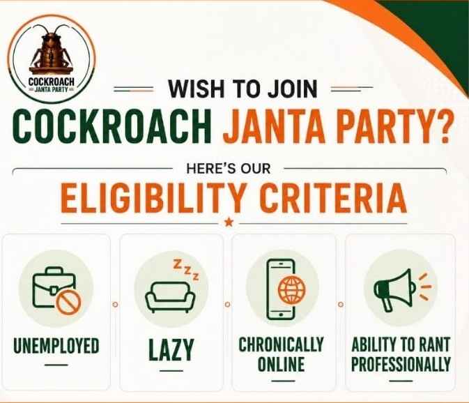 Cockroach Janta Party Eligibility Criteria