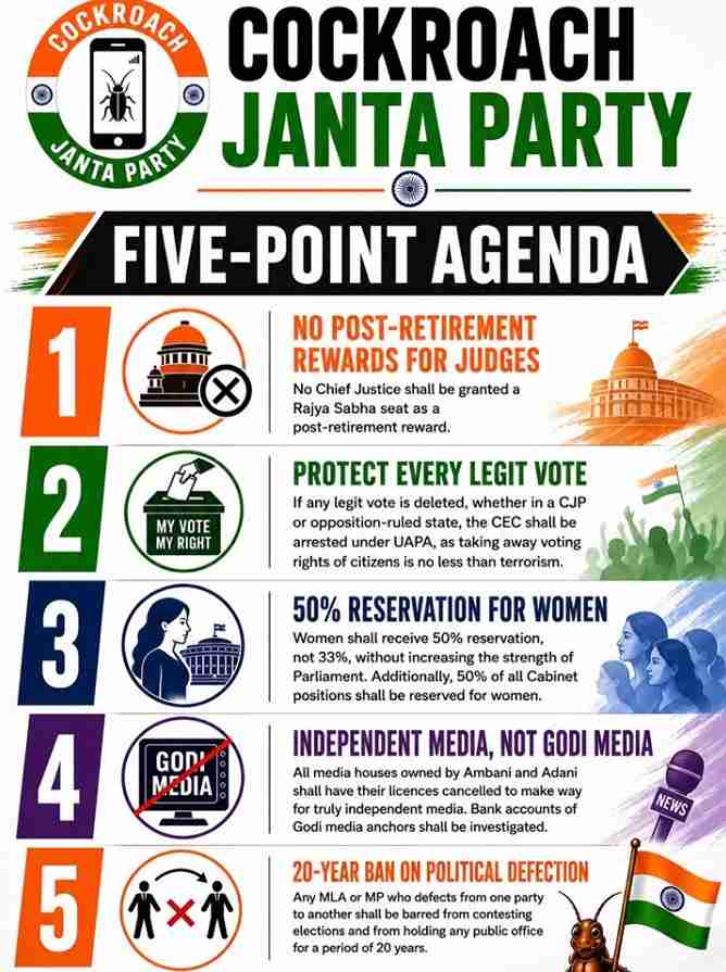 Cockroach Janta Party Manifesto