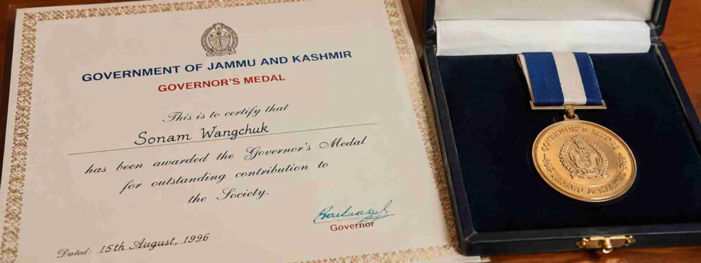 Medal for Jammu & Kashmir Government to Sonam Wangchuk