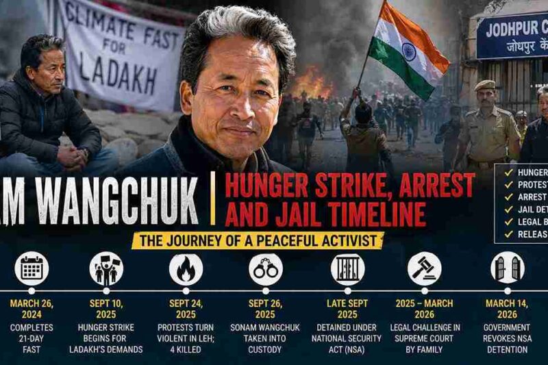 Sonam Wangchuk Hunger Strike, Arrest and Jail Timeline